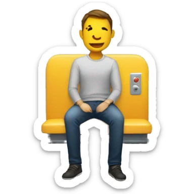 Someone sit in a lift sticker