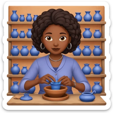 Pottery Wheel Artist black woman  sticker