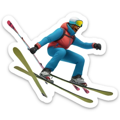 Doing a huge back flip off a clif with skis  sticker