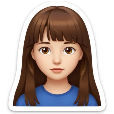I’m a girl, I have bangs, my hair long until sticker