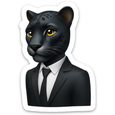 panther with glass and black suit sticker