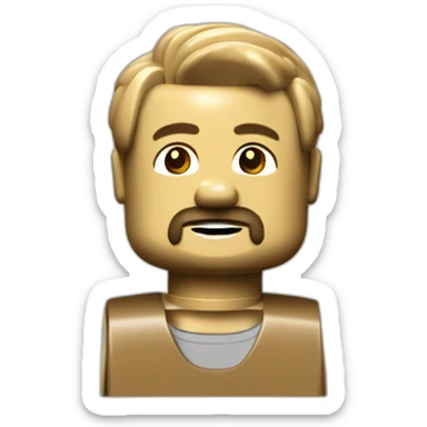 Lego minifig with goatee sticker