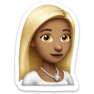 Girl with diamond ring sticker