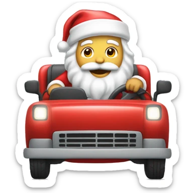 Santa driving a school bis sticker