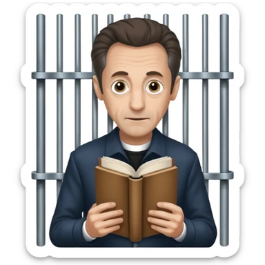 Nicolas Sarkozy, livre prison   sticker