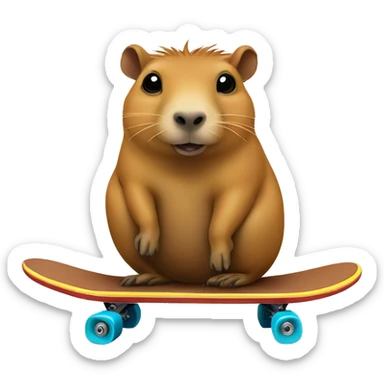 Capybara on skateboard  sticker