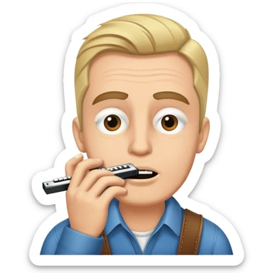 george clarkey with a harmonica  sticker