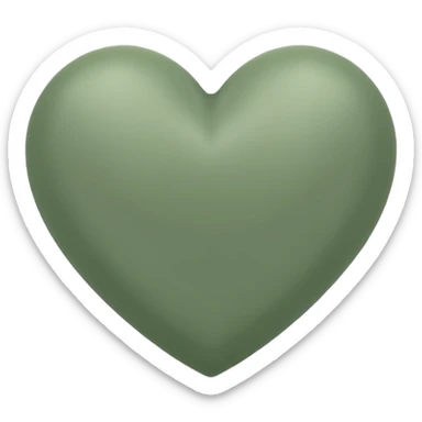 sage green heart sticker