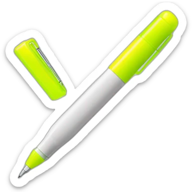 highlighter pen with square tip. yellow tip sticker