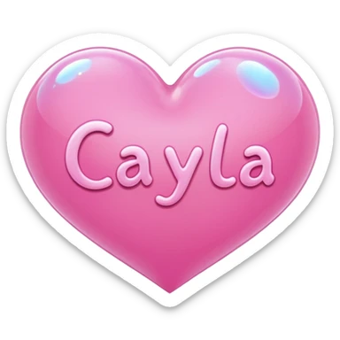 A Pink heart with a name Cayla inside it sticker