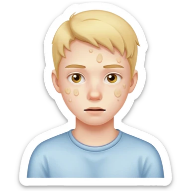 teenager face with acne breakout sticker