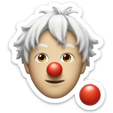 Satoru Gojo with a clown nose  sticker