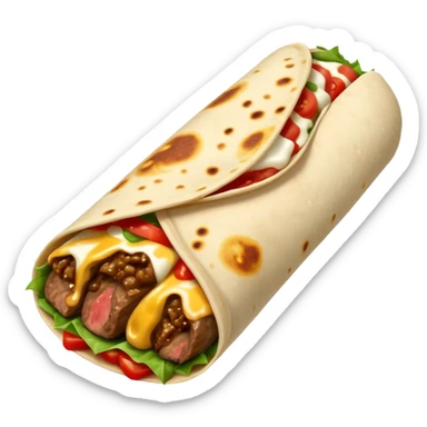 Steak and mozzarella cheese burrito  sticker