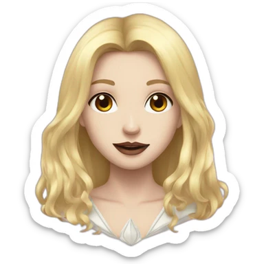 long-hair blond femboy gothic magician sticker