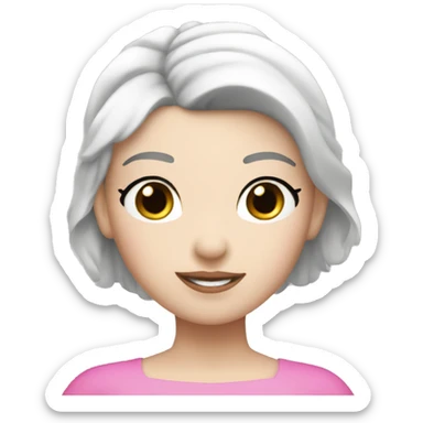 White and black haired pink Pilates princess sticker