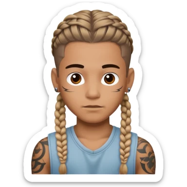 Slap a boy with braids and tattoos  sticker