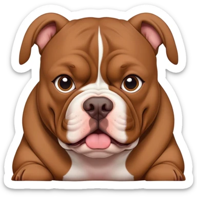 American bully xxl marron oreille coupée  sticker