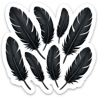 bundle of black feathers sticker
