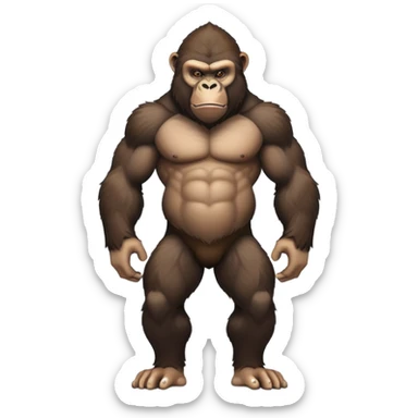 Monkey and a gorilla combined sticker