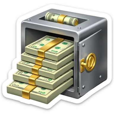 open filled cash money wifi vault sticker
