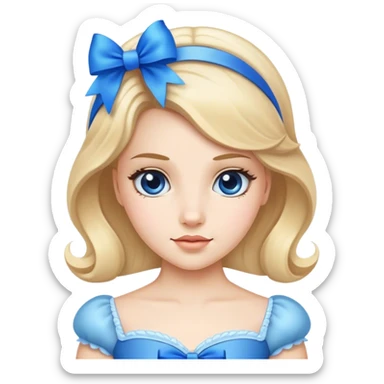 Princess with a blue bow sticker