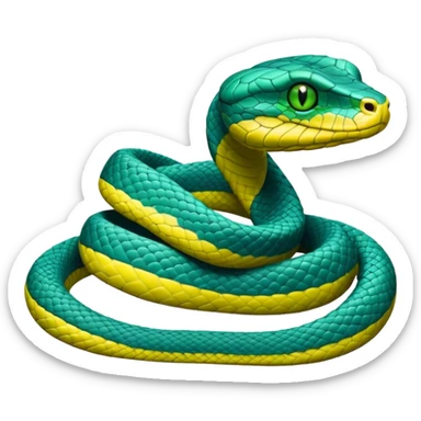 Blue cartoon pit viper sticker