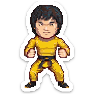 Bruce Lee in a fighting stance sticker
