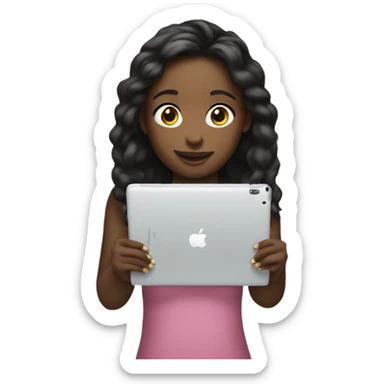 Apple ipad in girls hands  sticker