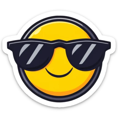 smiling sun with sunglasses sticker