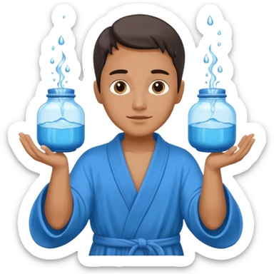 Water bearer holding do jars and spiking water inspired by aquarius sign sticker
