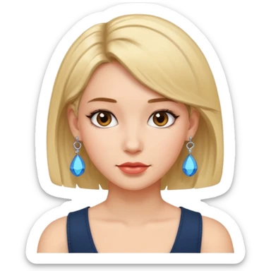 girl with bob hairstyle and earrings sticker