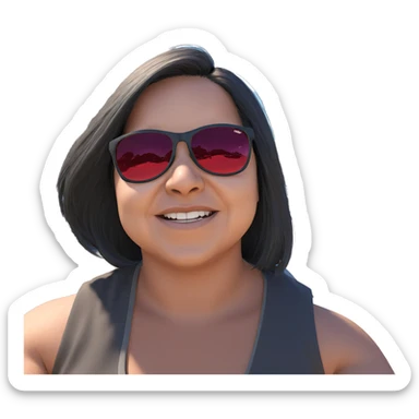 girl with car under sky sticker