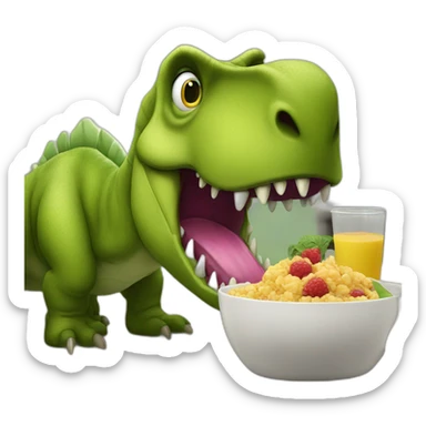 dinosaur barney eating a kid sticker