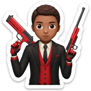 Miles morales holding a shotgun sticker