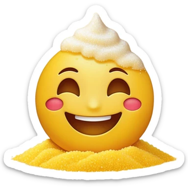 Smile face emoji with sugar in front of it sticker