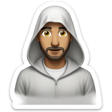 arab man with a hood on sticker