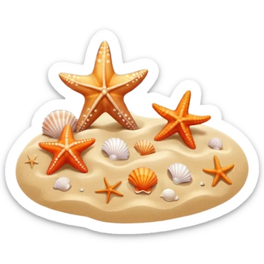 beach shore water sand seashells starfish sticker