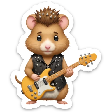 Punk guitarist hamster sticker