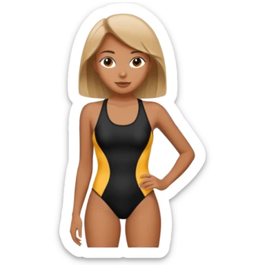 femme maillot de bain 2 pièce noir   sticker