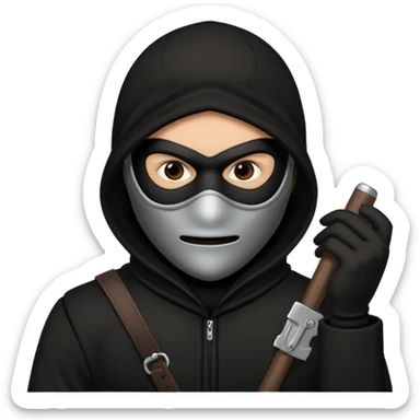 masked robber emoji, no guns sticker