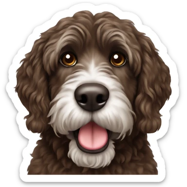 Brown Portuguese waterdog  sticker