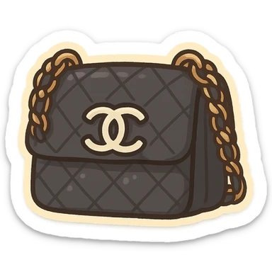 cute and exaggerated black Chanel purse sticker