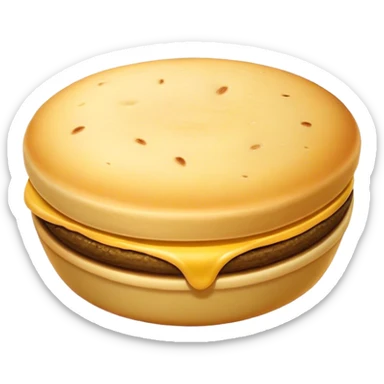 Colombian Arepa Cinematic Realistic Colombian Arepa Dish Emoji, depicted as a single, golden arepa with a crisp exterior and soft interior, rendered with lifelike textures and warm, inviting lighting. sticker