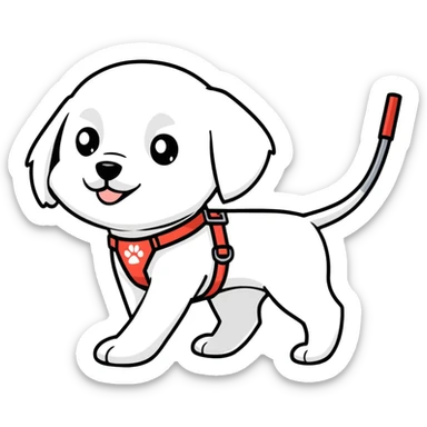 Maltese dog guiding a blind person  sticker
