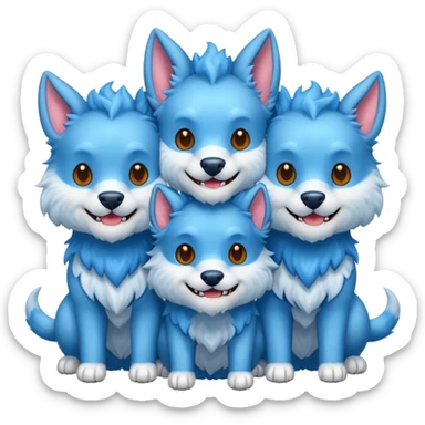 cute blue cerberus sticker