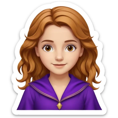 big biceps, muscled torso, very beautiful italian happy girl, looking like Emma Watson, with wavy bright hazelnut hair, dressed in a beautiful violet costume sticker