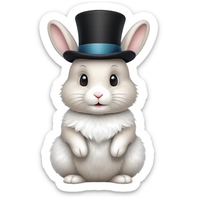 Rabbit with a top hat sticker