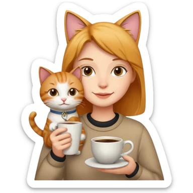 Coffee and cats sticker