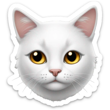White and black cat with a beauty mark sticker