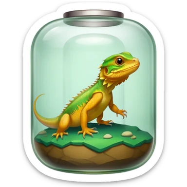 Bearded dragon in a cage sticker